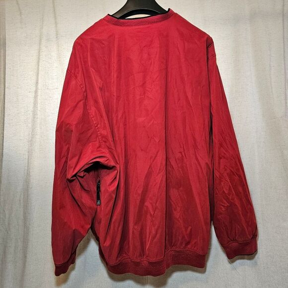 IZOD XFG Golf Mens Pullover Windbreaker Top Jacket XL Red V Neck - Picture 7 of 8